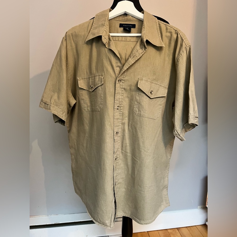 Mantles Sz L Linen and Hemp men’s short sleeve